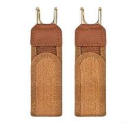 Accarugty Ceinture élastique avec crochet en acier inoxydable, fermeture en métal sans boucle pour un ajustement sûr, ceinture en tissu extensible pour le sport et au quotidien (marron)