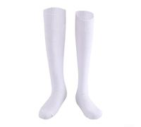 Accarugty Chaussettes d'escrime professionnelles pour épée et aluminium, chaussettes de sport hautes en coton avec poignets élastiques antidérapants, design renforcé pour plus de confort, blanc