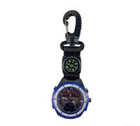 Accarugty Chronomètre de poche multifonction, boussole de randonnée avec minuteur, compte à rebours en plein air, outil de recherche de direction de camping, mousqueton léger (bleu)