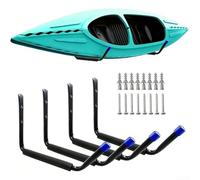 Accarugty Crochets de rangement muraux en acier carbone pour planche de surf, canoë et garage - Capacité de charge de 45 kg - Bleu