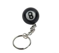 Accarugty Ensemble de porte-clés en forme de boule de billard, mini boules de billard en résine, accessoires de sport en forme de queue, cadeau pour balle de tennis de table, porte-clés en forme de