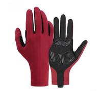 Accarugty Gants de cyclisme compatibles avec écran tactile, gants de vélo rembourrés absorbant les chocs, sans couture (L rouge)