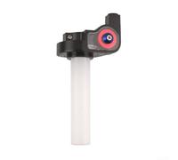 Accarugty Guidon d'accélérateur de moto, poignée en plastique ABS de 22 mm, grand mécanisme d'huile pour une accélération fluide, léger conçu pour la conduite tout-terrain, rouge doré (rouge)