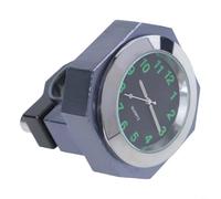 Accarugty Horloge de guidon de moto en alliage d'aluminium, étanche IPX7, cadran lumineux, pour guidon de 22 à 28 mm (blanc)