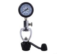 Accarugty Jauge de pression de cylindre de plongée, valve de test G5/8 avec pince de serrage, affichage analogique 350 bar/5000 psi, corps en laiton protégé par le caoutchouc pour les contrôles de