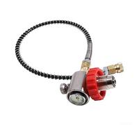 Accarugty Kit de manomètre de plongée, adaptateur de remplissage de réservoir avec filetages G5/8 et 7/8, tube à ressort de 61 cm pour remplissage de bouteille, ensemble double jauge de 6000 PSI