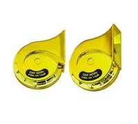 Accarugty Kit de trompette 12 V pour klaxon, haut-parleur double tonalité 118 dB - Construction en métal ABS pour voiture, moto, camion, SUV, bateau - Rouge doré (doré)