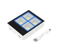 Accarugty Lanterne de camping solaire d'extérieur avec lumière LED, port de charge USB pour appareils mobiles, 3 modes et flash SOS, lampe portable pour la randonnée et le stand de rue (blanc)