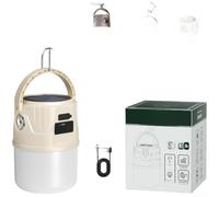 Accarugty Lanterne solaire rechargeable par USB, lampe de camping portable, lampe d'extérieur étanche, ampoule LED Combo-lumière, urgence - survie (A)