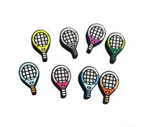 Accarugty Lot de 10 amortisseurs de vibrations pour raquette de tennis en silicone bicolore avec dessins animés mignons pour réduire le stress des bras et le bruit des cordes pendant l'entraînement