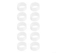 Accarugty Lot de 10 anneaux fixes réutilisables en silicone pour raquette de squash et raquette de pickleball, fixation antidérapante, blanc