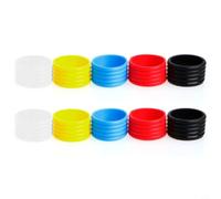 Accarugty Lot de 10 bagues d'étanchéité pour raquette de tennis, bandes de poignée extensibles en silicone pour une fixation sécurisée, assortiment multicolore pour raquettes de tennis et de squash