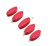 Accarugty Lot de 5 porte-clés flottants en mousse haute flottabilité pour clés en polyuréthane imperméable avec anneau en acier inoxydable pour bateau, pêche, natation, kayak Rouge