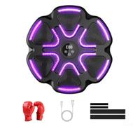 Accarugty Machine de boxe musicale avec lumières rythmiques LED et Bluetooth - haut-parleur, 9 vitesses, 11 modes, support mural pour la maison, le bureau, la salle de sport, l'entraînement noir