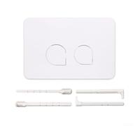 Accarugty Oilet Double plaque de chasse avec design moderne et boutons de chasse d'eau à économie d'eau complète ou réduite, blanc, blanc