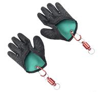 Accarugty Paire de gants de pêche avec aimant pour pêcheurs - Gants de travail en latex résistants à la perforation, revêtement en émulsion antidérapant, 19 cm