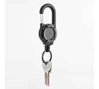Accarugty Porte-clés rétractable avec bobine de sécurité et clip rotatif à 360 degrés en fil d'acier élastique pour sacs à dos, ceintures, sacs à main, camping, équipement de plein air
