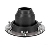 Accarugty Prise de toit en silicone résistant à la chaleur, isolant de cheminée de camping, adaptateur de tente de poêle à bois, kit clignotant de tente chaude, tuyau de poêle en silicone (noir)