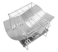 Accarugty Réchaud de camping portable, grill extérieur amovible en acier inoxydable avec cendrier, ventilation efficace pour la combustion du bois et barbecue, brasero pliable compact pour (B)