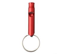 Accarugty Sifflet de survie puissant en alliage d'aluminium à décibels élevés pour le camping, la randonnée, les aventures en plein air, dressage de chien (rouge)