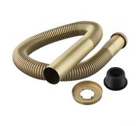 Accarugty Siphon flexible en laiton antique, DN30 pour évier de cuisine ou de salle de bain, 32 mm de large et petite tête de 30 mm, tube extensible de 80 cm