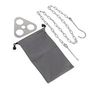 Accarugty Trépied de camping, foyer réglable, support de cuisson portable pour feu de camp, trépied de barbecue en acier inoxydable, support léger pour barbecue en plein air, (argent)