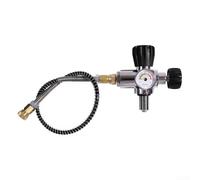 Accarugty Vérificateur de pression du cylindre de plongée, valve de réservoir de plongée avec manomètre, bouton d'aération de tube Bourdon, kit de tuyau haute pression de 50 cm, filetage de 18 mm