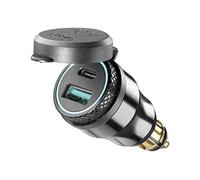 Interphone Cellularline ACCDIN2USBTYPEC Adaptateur de Protection pour téléphones Portables 12 V vers USB Type C, Noir