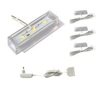 ACCE Éclairage de sol en verre LED, éclairage de vitrine et d'étagère, 2D ou 3D en kit, lumière blanche chaude, alimentation électrique incluse (Lot de 3)