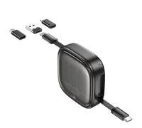 acce2s Câble rétractable 4-en-1 60W, USB-C 8 Pin Micro USB