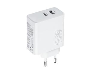 acce2s Chargeur 2 Ports 45W pour Oppo A57s A77 A17 A57 A54 A16s A94 USB-C + -A AFC®