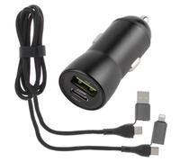 acce2s Chargeur Auto + Cable pour Samsung S25 Ultra Plus S24 FE S23 S22 S20 S21 S9 + S8+ S10+ S10e 9, A56 A26 A3 .. 20W Universel