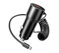 acce2s Chargeur Auto Rapide pour Oppo A57s A77 A57 A16s A54 A94 66W 2 Ports USB Cable étirable