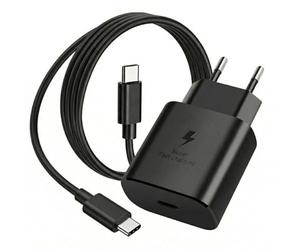 acce2s Chargeur Complet pour Samsung Galaxy A57 A37 A26 A56 A36 A16 A53 A52s A55 A25 A05s A35 A15 A21s A12 A41 A31 A02s A42 A52 5G A51 5 A71 A8 2018 A80 A70 A20e A50 A34 .. 25W Cable USB-C 120 cm