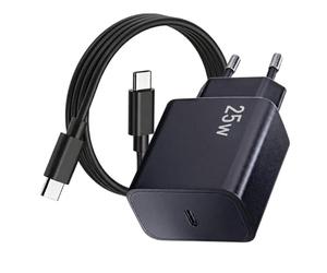 acce2s Chargeur Rapide + Câble USB-C pour Motorola Moto G56 G67 G75 G35 G15 G05 G85 E22i G84 G62 G54 G04 G50 G24 G34 G14 G53 G13 G23 E20 G51 5G, Razr 60 Ultra 50 40 2022, .. 25W PD QC AFC®
