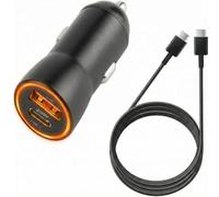 acce2s Chargeur Rapide Voiture 20W 2026 Deux Ports USB + -C + Long Câble, PD 3.0 & QC 4.0, Compatible iPhone 16 15 14 13 12 11 Pro Max Mini Plus Samsung S26 Huawei Pad AiPods Switch