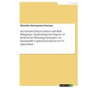 Accelerated Depreciation and Risk Mitigation. Quantifying the Impact of Federal Tax Planning Strategies on Sustainable Capital Investment in US Agriculture