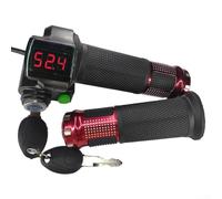 Accélérateur avec affichage de la tension en temps réel pour vélos électriques, scooters, tricycles et autres véhicules électriques (rouge)