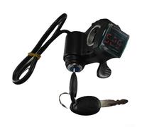 Accélérateur avec affichage numérique de la tension de la batterie et interrupteur d'alimentation de verrouillage à clé pour scooters électriques 12 V-84 V, compatible avec guidon de 2,2 cm