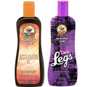 Accélérateur d'or australien K + Jambes sombres sur les jambes