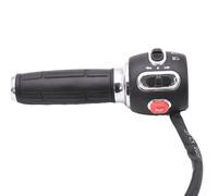 Accélérateur rotatif pour vélo électrique et scooter électrique avec interrupteur de phare intégré conçu pour 12 V jusqu'à 72 V et barres de 22 mm (droite sans levier)