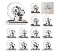 AccEncyc Lot de 12 clips à ventouse pour fenêtres - Transparent - Avec clips - Pour la maison et le bureau