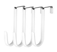 AccEncyc Lot de 4 crochets de porte en métal avec caoutchouc antidérapant pour accrocher des tours, des manteaux et des chapeaux pour une épaisseur de porte inférieure à 4 cm