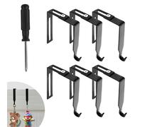 AccEncyc Lot de 6 crochets muraux réglables en métal haute résistance pour miroir de porte, crochets réglables pour s'adapter aux panneaux d'épaisseur de 3,5 cm à 8,9 cm