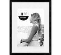 accent by nielsen cadre objetavec passe-partout, 18 x 24 cm, bois (MDF), Noir, cadre photopour poser et accrocherau format paysage et portrait, verre véritable, Aura