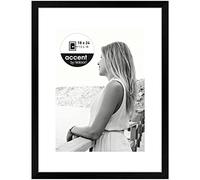 Nielsen Cadre photo Aura – Bois (MDF) 18×24 cm Noir, passe‑partout, verre véritable