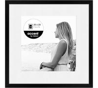 accent by nielsen cadre objetavec passe-partout, 20 x 20 cm, bois (MDF), Noir, cadre photopour poser et accrocherau format paysage, verre véritable, Aura