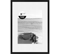 accent by nielsen cadre objetavec passe-partout, 21 x 29,7 cm (A4), bois (MDF), Noir, cadre documentpour accrocherau format paysage et portrait, verre véritable, Aura