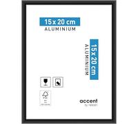 accent by nielsen cadre en aluminium Accent, 15x20 cm, Noir mat