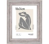 accent by nielsen cadre photo, 18 x 24 cm, bois, Blanc, cadre photopour poser et accrocherau format paysage et portrait, verre véritable, Vintage